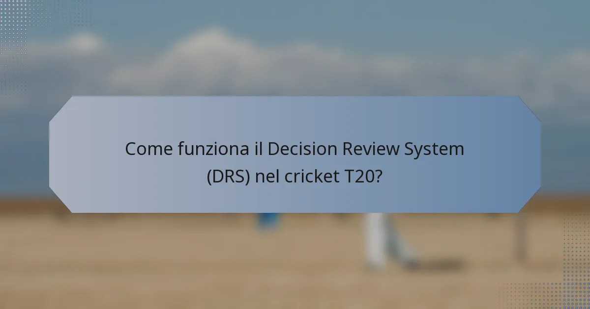 Come funziona il Decision Review System (DRS) nel cricket T20?