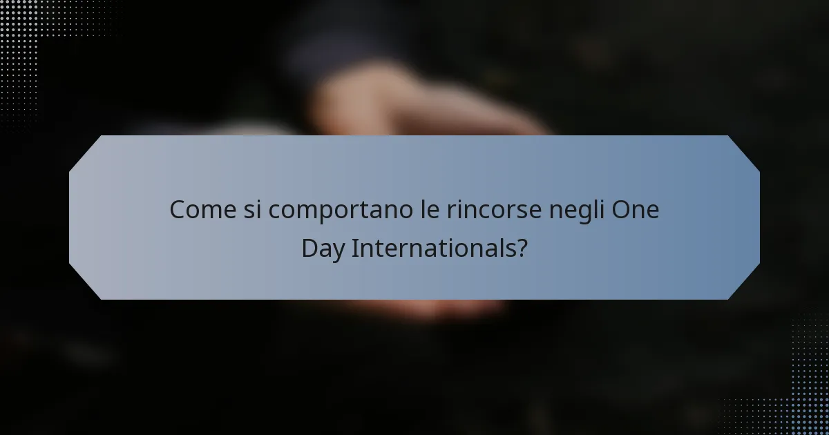 Come si comportano le rincorse negli One Day Internationals?