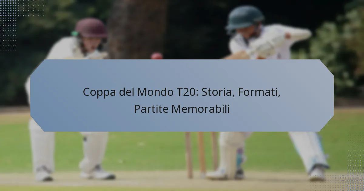Coppa del Mondo T20: Storia, Formati, Partite Memorabili