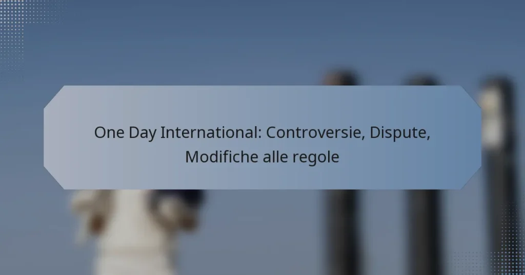 One Day International: Controversie, Dispute, Modifiche alle regole