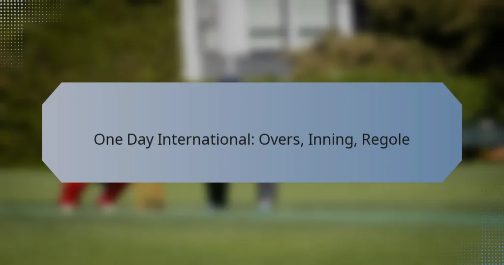 One Day International: Overs, Inning, Regole
