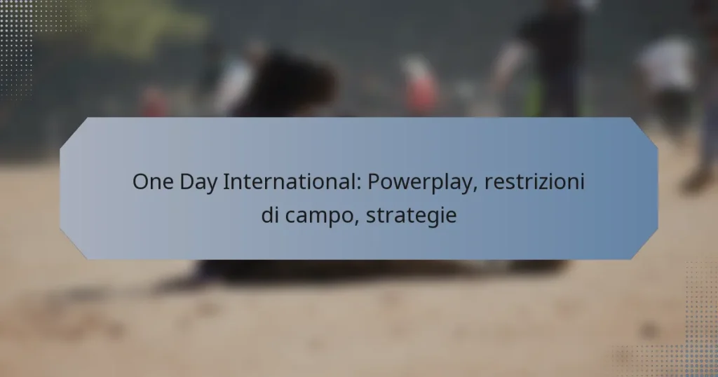 One Day International: Powerplay, restrizioni di campo, strategie