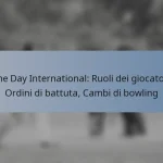 One Day International: Ruoli dei giocatori, Ordini di battuta, Cambi di bowling