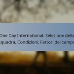 One Day International: Selezione della squadra, Condizioni, Fattori del campo