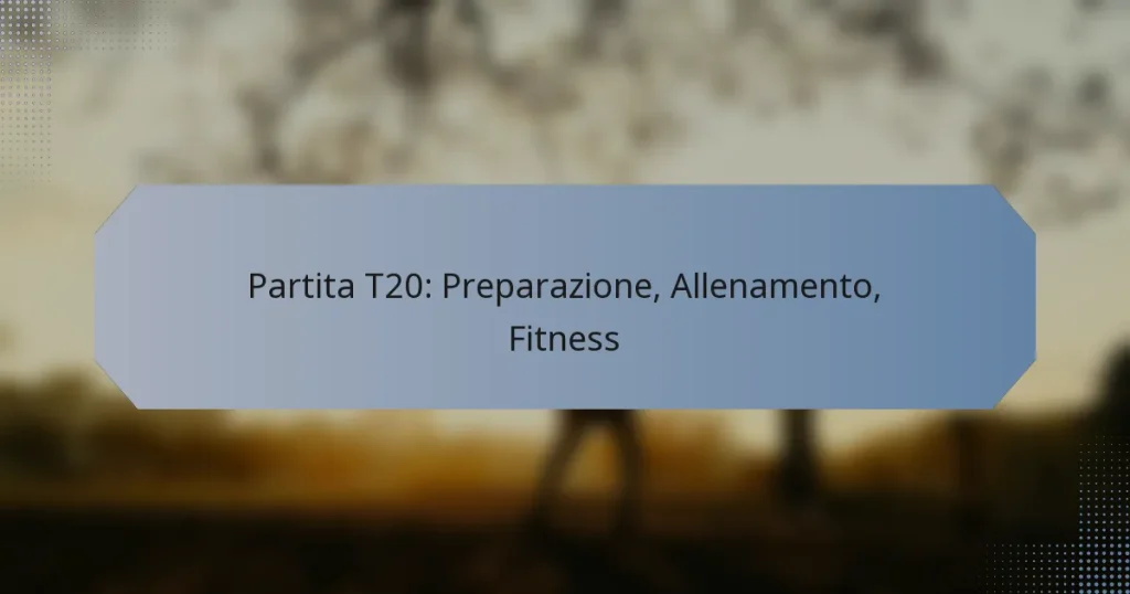 Partita T20: Preparazione, Allenamento, Fitness