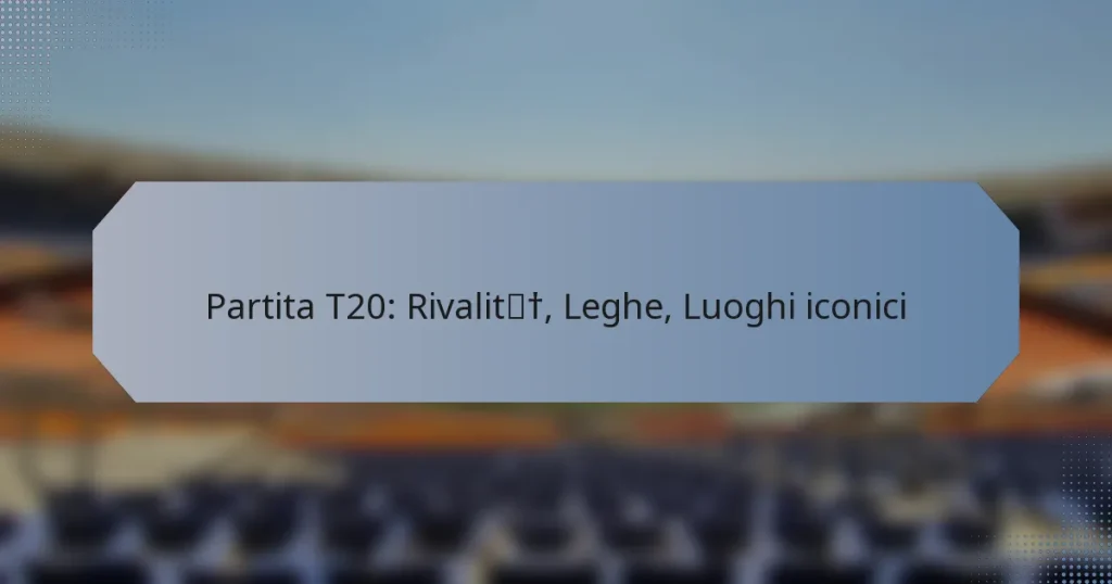 Partita T20: Rivalità, Leghe, Luoghi iconici