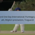 Record One Day International: Punteggi più alti, Migliori prestazioni, Traguardi