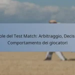 Regole del Test Match: Arbitraggio, Decisioni, Comportamento dei giocatori