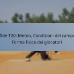 Sfide T20: Meteo, Condizioni del campo, Forma fisica dei giocatori