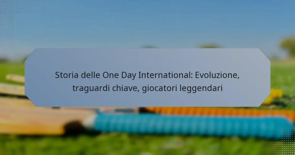Storia delle One Day International: Evoluzione, traguardi chiave, giocatori leggendari