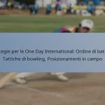 Strategie per le One Day International: Ordine di battuta, Tattiche di bowling, Posizionamenti in campo