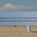 Strategie per le Partite di Test: Tecniche di battuta, Variazioni di bowling, Posizionamenti in campo