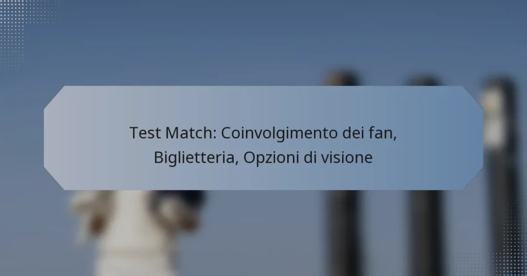 Test Match: Coinvolgimento dei fan, Biglietteria, Opzioni di visione
