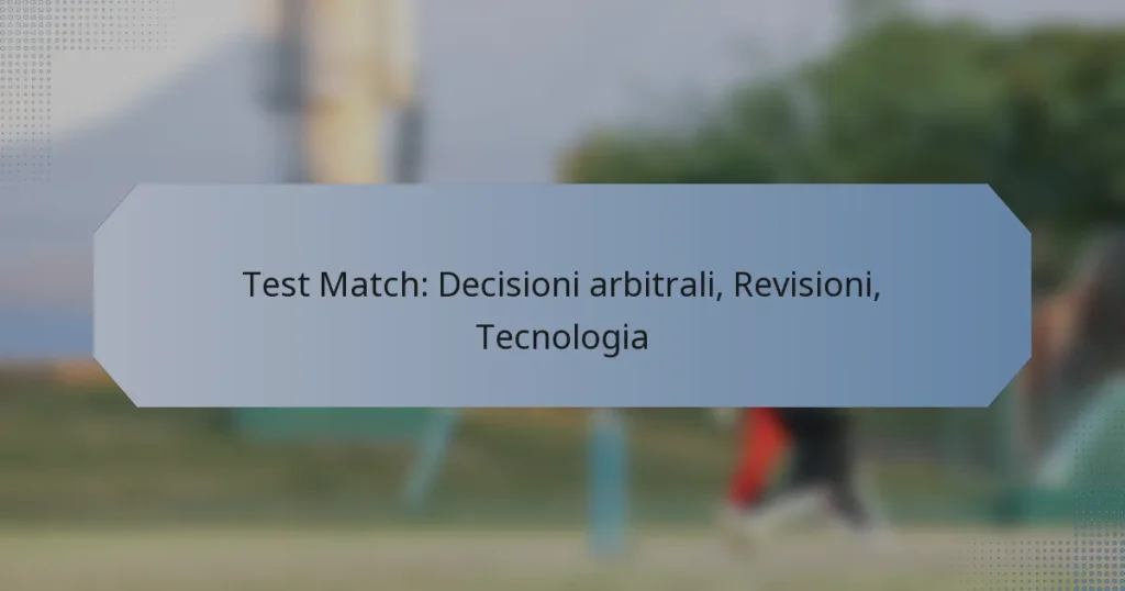 Test Match: Decisioni arbitrali, Revisioni, Tecnologia