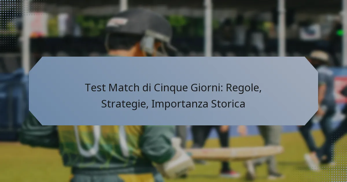 Test Match di Cinque Giorni: Regole, Strategie, Importanza Storica