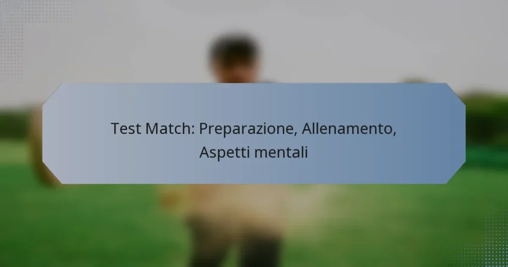 Test Match: Preparazione, Allenamento, Aspetti mentali