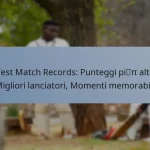 Test Match Records: Punteggi più alti, Migliori lanciatori, Momenti memorabili