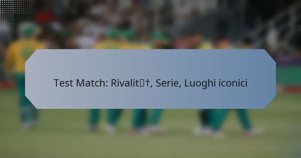 Test Match: Rivalità, Serie, Luoghi iconici