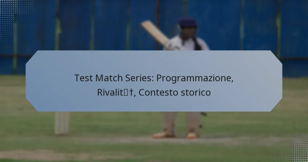 Test Match Series: Programmazione, Rivalità, Contesto storico