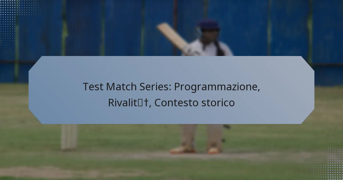 Test Match Series: Programmazione, Rivalità, Contesto storico