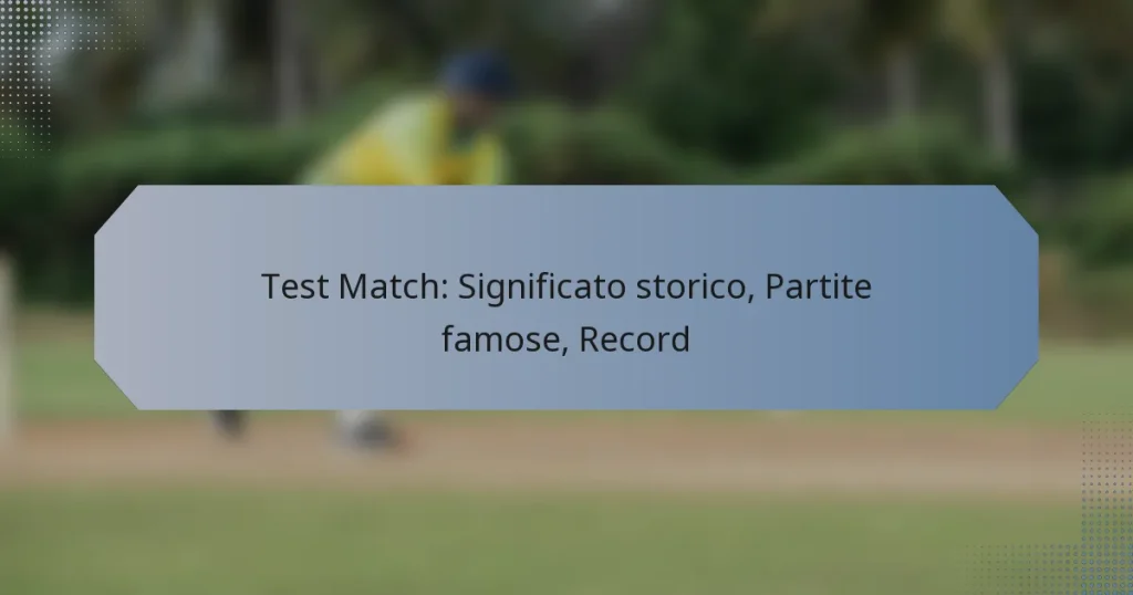 Test Match: Significato storico, Partite famose, Record
