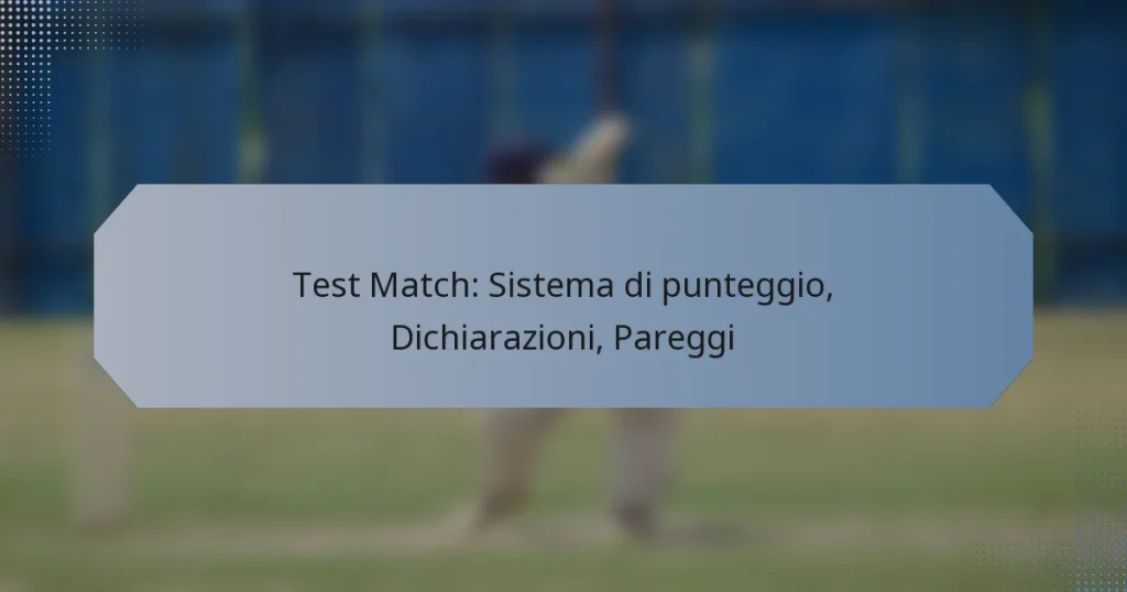 Test Match: Sistema di punteggio, Dichiarazioni, Pareggi