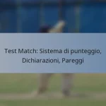 Test Match: Sistema di punteggio, Dichiarazioni, Pareggi