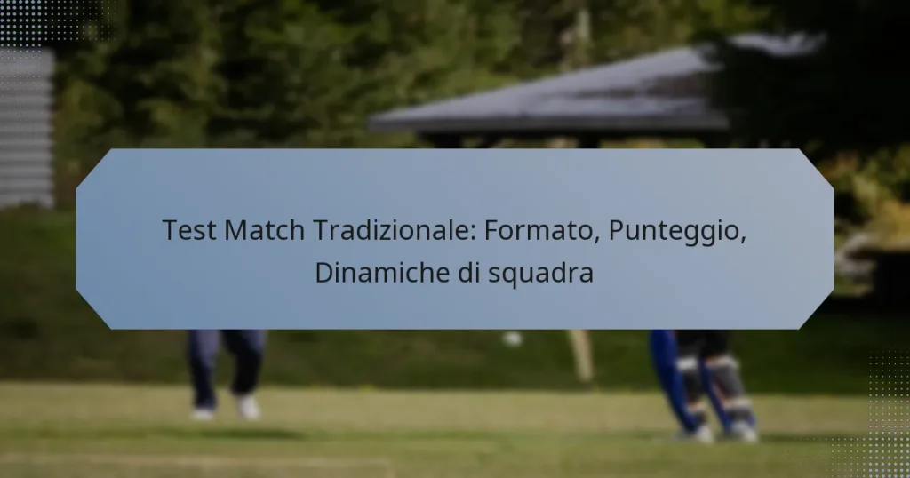Test Match Tradizionale: Formato, Punteggio, Dinamiche di squadra