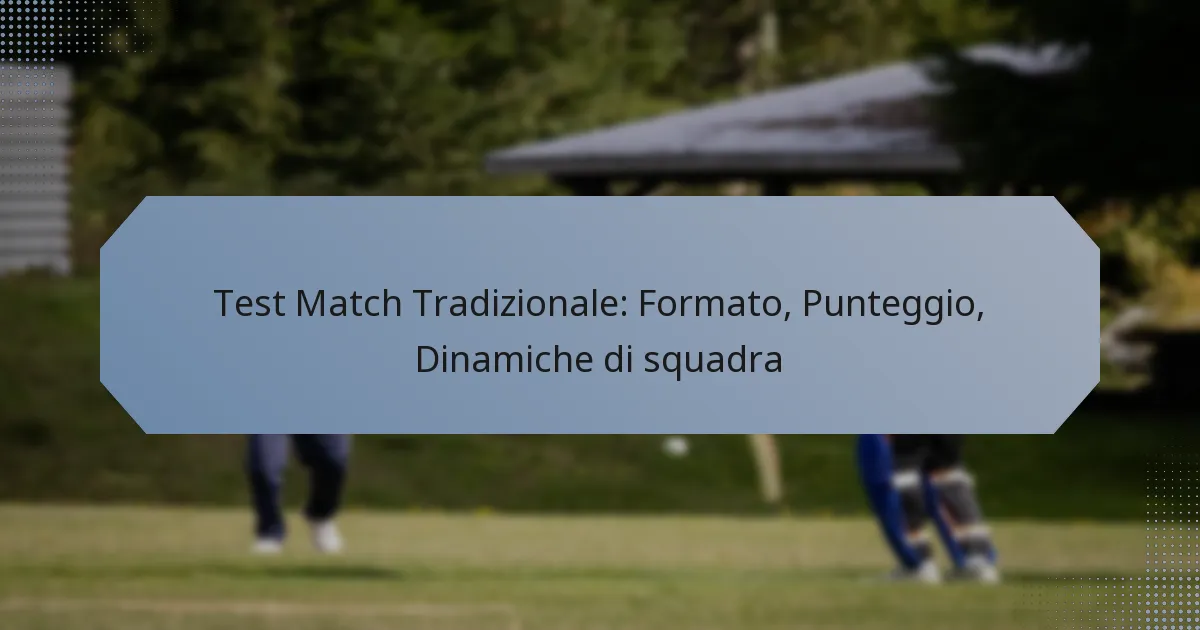 Test Match Tradizionale: Formato, Punteggio, Dinamiche di squadra